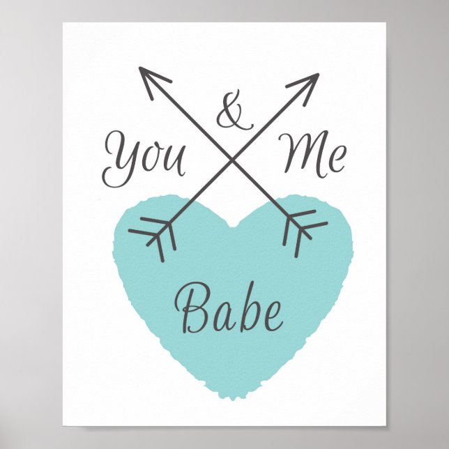 Affiche Toi et moi bébé - Cœur bleu (Devant)