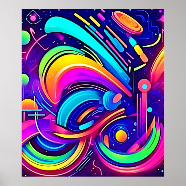 Affiche Toile cosmique : un univers de couleurs (Devant)