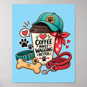 Affiche Toile Cute Dog Mom Café Rend Les Queue Qui Remuent