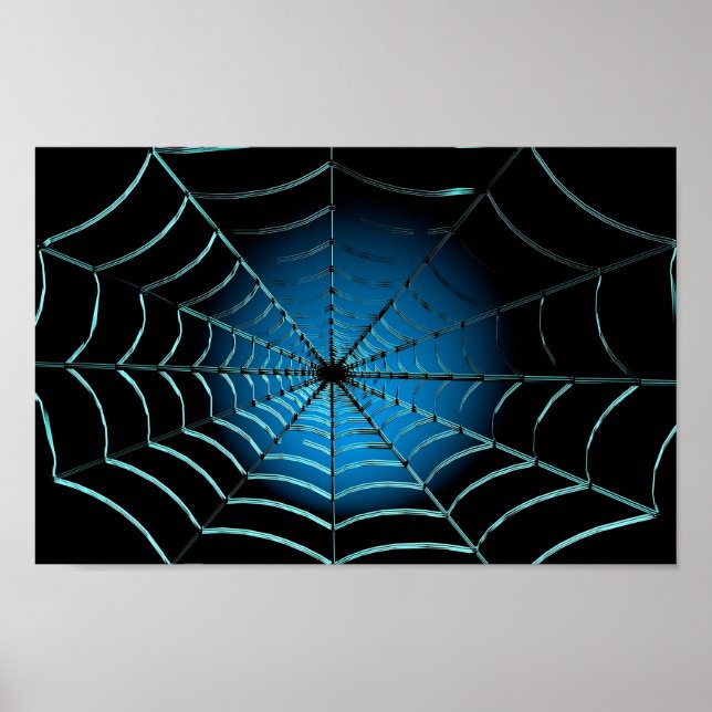 Affiche Toile d'araignée bleu cool (Devant)