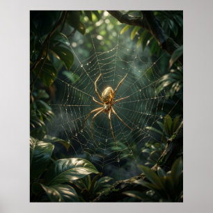 Affiche Toile d'araignée de soie dorée