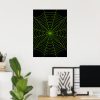Toile d'araignée verte néon noir Art Halloween