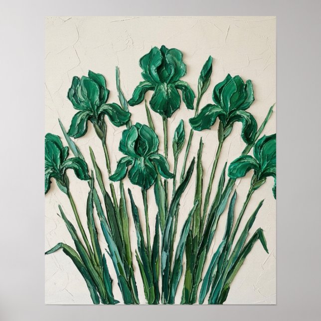 Affiche Toile d'art abstrait vert émeraude (Devant)
