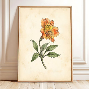 Affiche Toile d'art botanique Alstroemeria