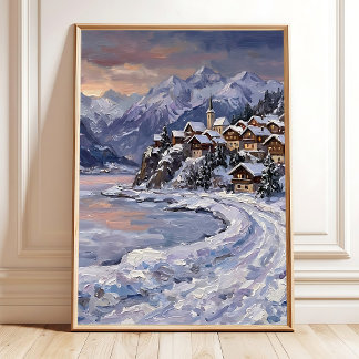 Affiche Toile d'art de paroi d'impressionniste Alpes suiss