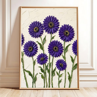 Affiche Toile d'art minimaliste Violet Gerbera Daisy Pr