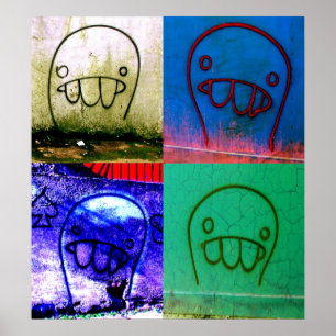 Affiche Toile de caractères Grafitti