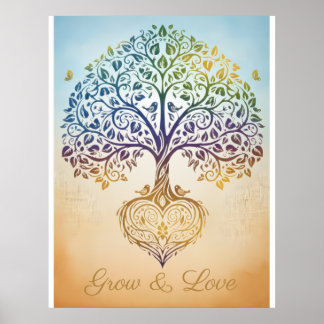 Affiche Toile de croissance et d'amour