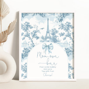 Affiche Toile de Jouy Bar à cocktails Momosa français