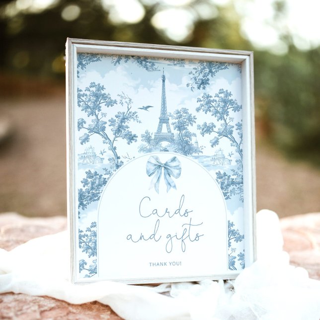 Affiche Toile de Jouy Bonjour Parisienne Cartes et cadeaux (Créateur téléchargé)