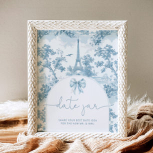 Affiche Toile de jouy date nuit idées nuptiale