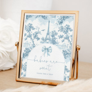 Affiche Toile de Jouy French Bow Baby sont sucrés