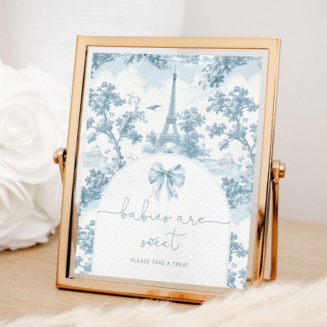 Affiche Toile de Jouy French Bow Baby sont sucrés (Créateur téléchargé)