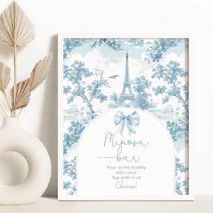 Affiche Toile de Jouy French Bow Mimosa bar