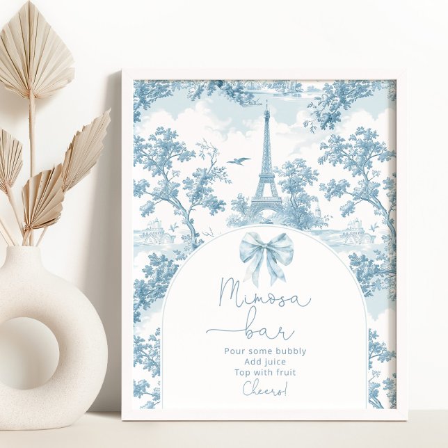 Affiche Toile de Jouy French Bow Mimosa bar (Créateur téléchargé)