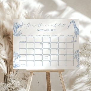 Affiche Toile de Jouy Safari Devine le calendrier de la da