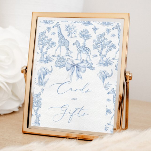 Affiche Toile de Jouy Safari Français Cartes et cadeaux (Créateur téléchargé)