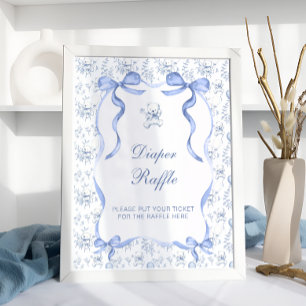 Affiche Toile De Jouy Teddy Ours Baby shower Déchets Raffi