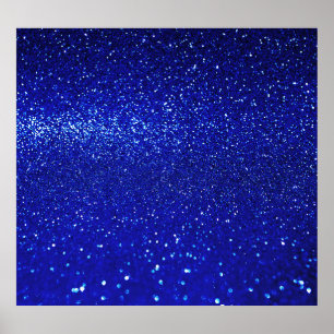 Affiche Toile de Parties scintillant bleu chatoyant