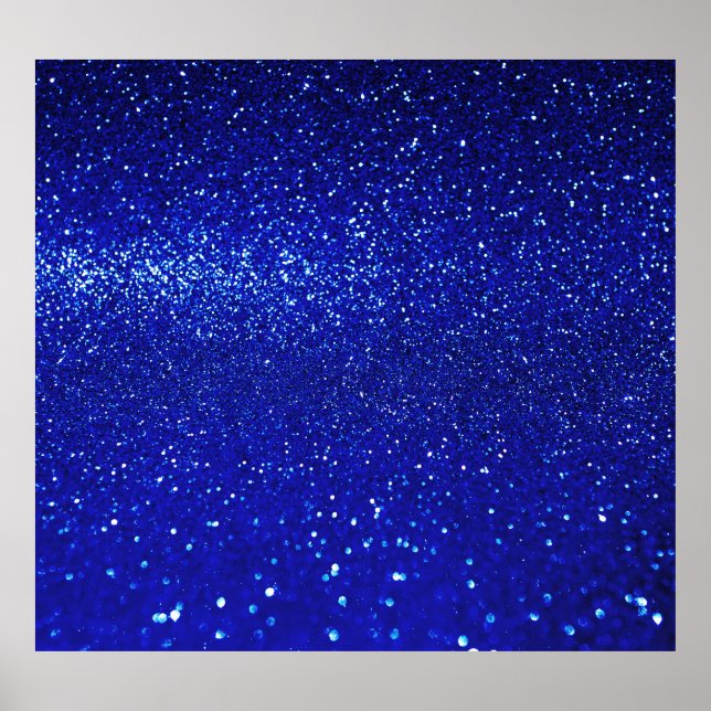 Affiche Toile de Parties scintillant bleu chatoyant (Devant)