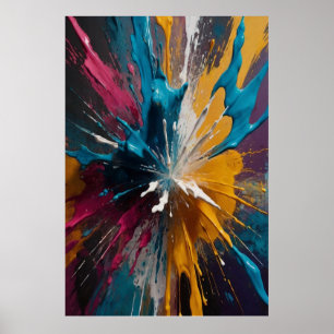 Affiche Toile d'explosion couleur Abstraite Mur gras