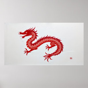 Affiche Toile Dragon Rouge