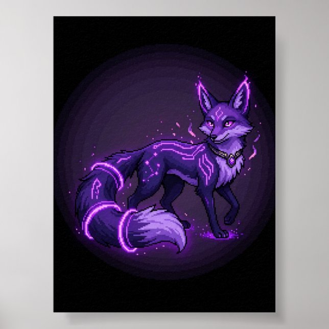 Affiche Toile Fantasy Nightlumen Violet Fox Spirit (Devant)