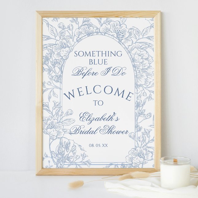 Affiche Toile Florale bleu vintage Dusty (Créateur téléchargé)
