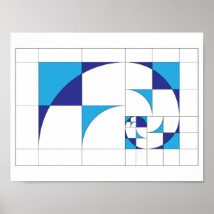 Affiche Toile géométrique abstraite Fibonacci
