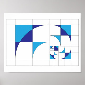 Affiche Toile géométrique abstraite Fibonacci