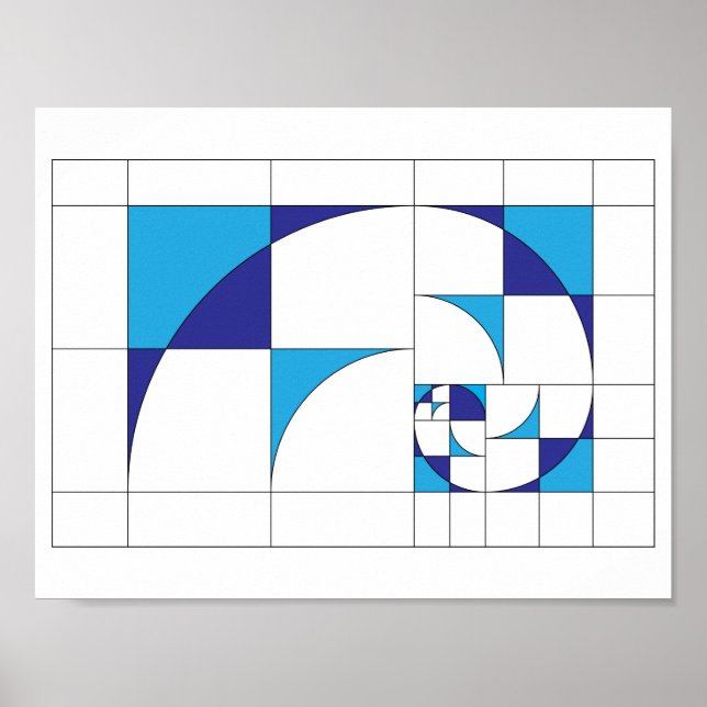 Affiche Toile géométrique abstraite Fibonacci (Devant)