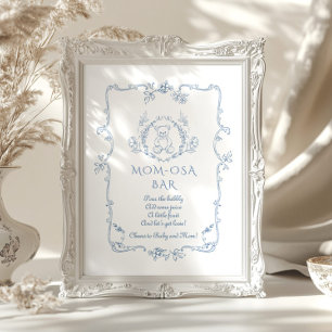 Affiche Toile Momosa bar Cadre Vintage Ours en peluche