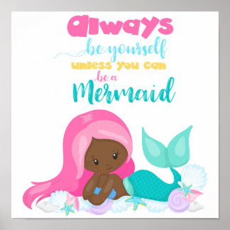 Affiche Toile Premium Mermaid (Brillant)