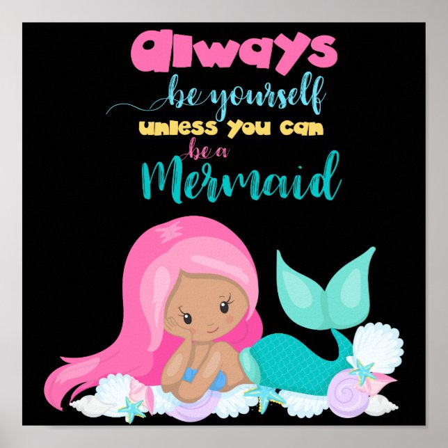 Affiche Toile Premium Mermaid (Brillant) (Devant)