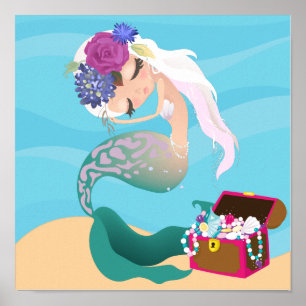 Affiche Toile Premium Mermaid (Gloss)