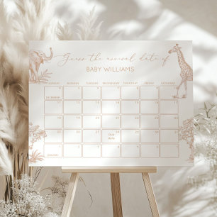 Affiche Toile Safari Boho Devine le calendrier de la date 