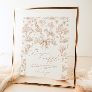 Affiche Toile Safari Diaper tombole Boho