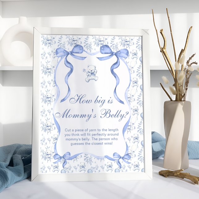 Affiche Toile Teddy Bear Bleu Quelle taille est le ventre  (Créateur téléchargé)