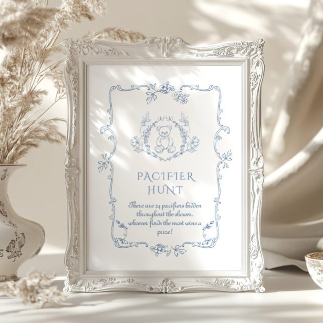 Affiche Toile Vintage Teddy ours Pacifier chasse jeu (Créateur téléchargé)