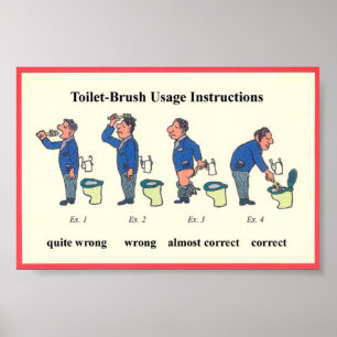 Affiche Toilet Brush Instructions