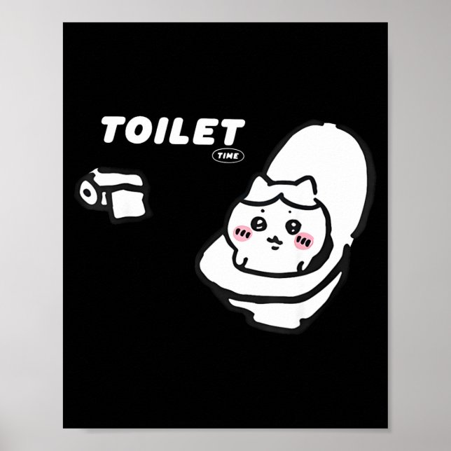 Affiche Toilet Time Chikawa Meme Tee  (Devant)