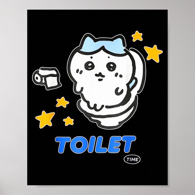 Affiche Toilet Time Chikawa Meme Tee  (Devant)