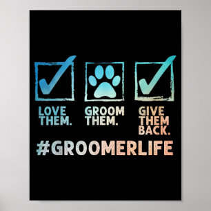 Affiche Toiletteur de chien cool Art pour hommes femmes To