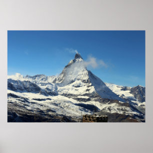 Affiche Toit de cabane sous le Matterhorn Zermatt Alpes