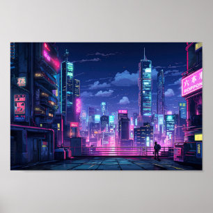 Affiche Toit du Japon Cyberpunk