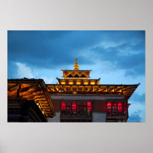 Affiche Toit Dzong bouddhiste