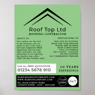 Affiche Toit élégant, Toit, Toit, Contracteur de toiture A