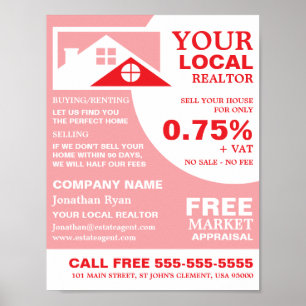 Affiche Toit Tops, Realtor, Agent immobilier Publicité
