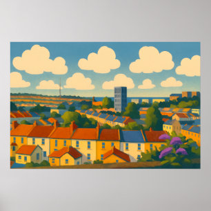 Affiche Toits de Brighton et de Hove - Paysage urbain