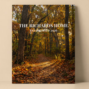 Affiche Toiture Dorée Sentier d'Automne Nom Personnalisé